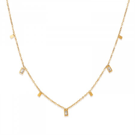 Colier inox cu zirconii