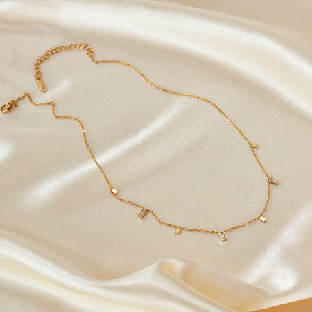 Colier inox cu zirconii [10]