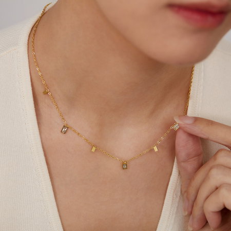 Colier inox cu zirconii [1]