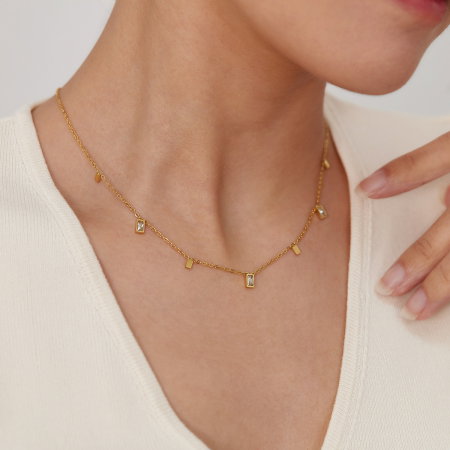 Colier inox cu zirconii [5]