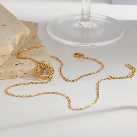 Colier inox cu zirconii si cruce [10]