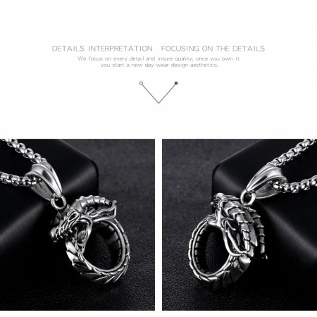Colier inox dragon 60 cm [4]