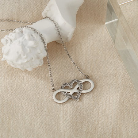 Colier inox Dragoste Infinita cu zirconii [4]