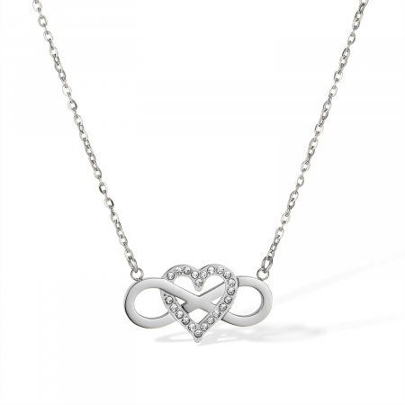 Colier inox Dragoste Infinita cu zirconii
