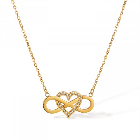 Colier inox Dragoste Infinita cu zirconii