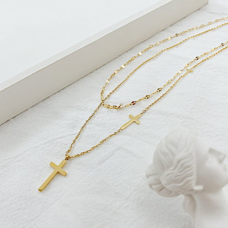 Colier inox dublu cu cruciulite [9]