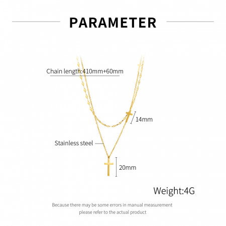 Colier inox dublu cu cruciulite [5]