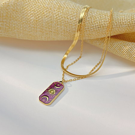 Colier inox dublu cu ochi de deochi [10]