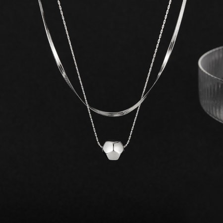 Colier inox dublu minimalist [5]