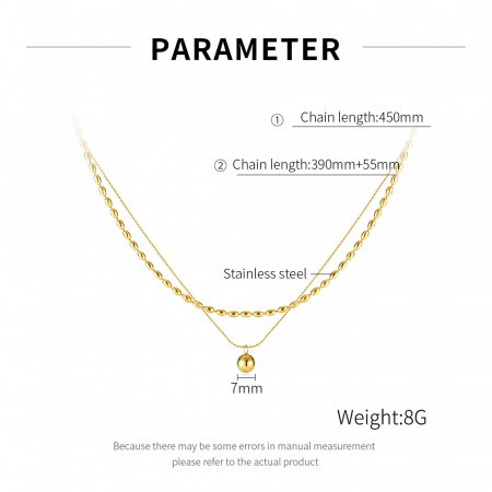 Colier inox dublu minimalist [7]