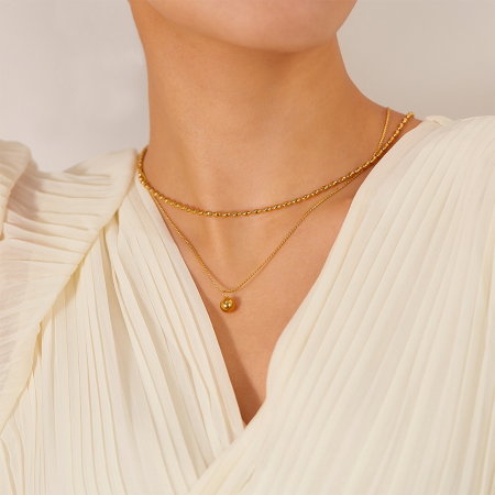 Colier inox dublu minimalist [4]