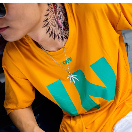 Colier inox frunza de canabis 63 cm [1]