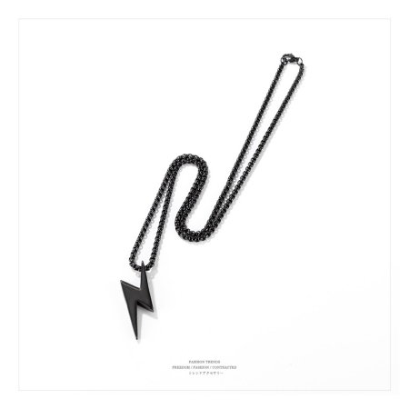 Colier inox Fulger Negru – Simbol al Puterii și Misterului [4]