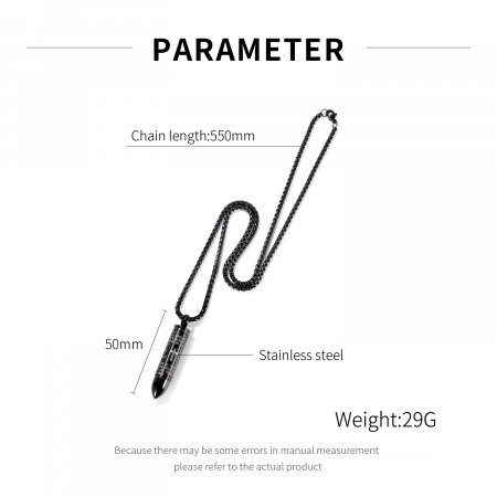 Colier inox glont cu rugaciune 55 cm [4]