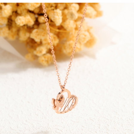 Colier inox inima si fluturas [8]