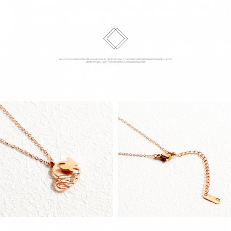 Colier inox inima si fluturas [10]