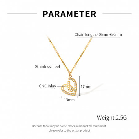 Colier inox inimioara stilizata cu zirconii [7]
