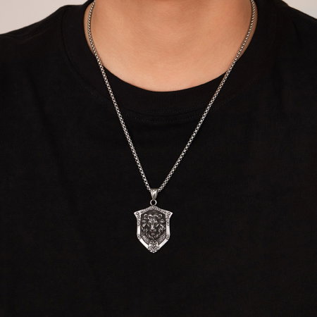 Colier inox Leu Regal din Oțel Inoxidabil – Simbol al Forței și Curajului [7]