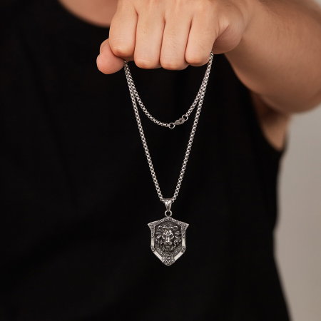 Colier inox Leu Regal din Oțel Inoxidabil – Simbol al Forței și Curajului [3]