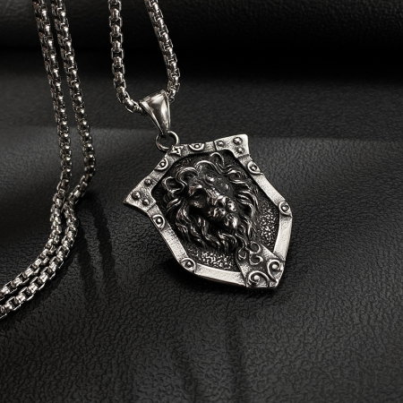 Colier inox Leu Regal din Oțel Inoxidabil – Simbol al Forței și Curajului [4]