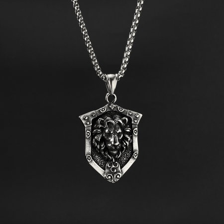 Colier inox Leu Regal din Oțel Inoxidabil – Simbol al Forței și Curajului [10]