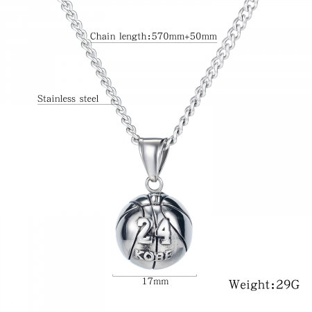 Colier inox minge basket Kobe Bryant 63 cm [4]