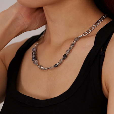 Colier inox mix cu pietre naturale [1]