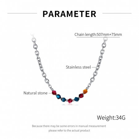 Colier inox mix cu pietre naturale colorate [6]