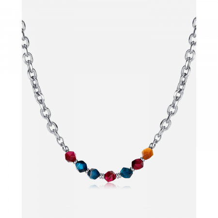 Colier inox mix cu pietre naturale colorate [14]