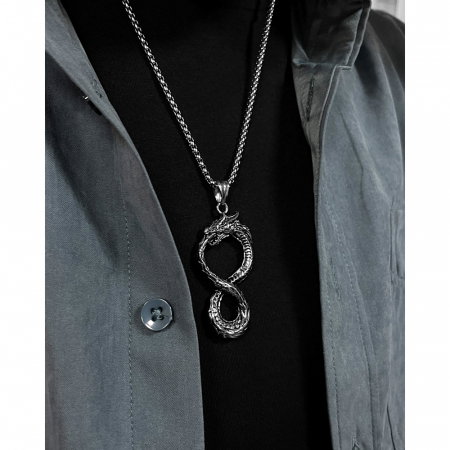 Colier inox Ouroboros 70 cm [8]