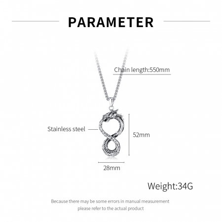 Colier inox Ouroboros 70 cm [4]