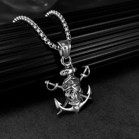 Colier inox Pirat Skull din – Simbol al Libertății și Curajului [2]