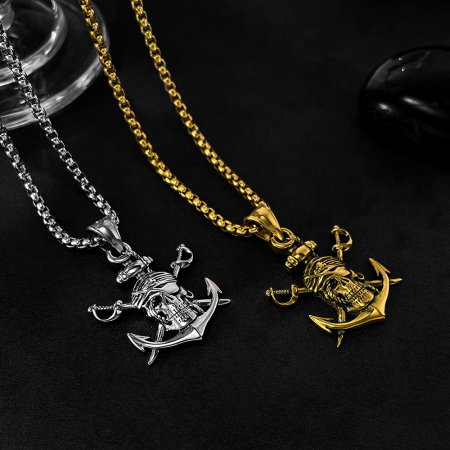 Colier inox Pirat Skull din – Simbol al Libertății și Curajului [5]