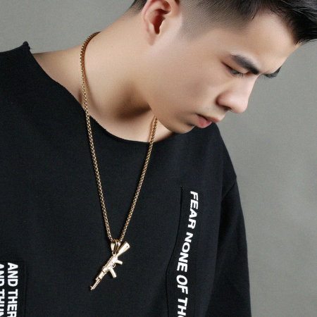 Colier inox pistol mitraliera 60 cm [1]