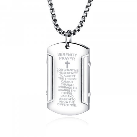 Colier inox placuta cu rugaciune 55 cm