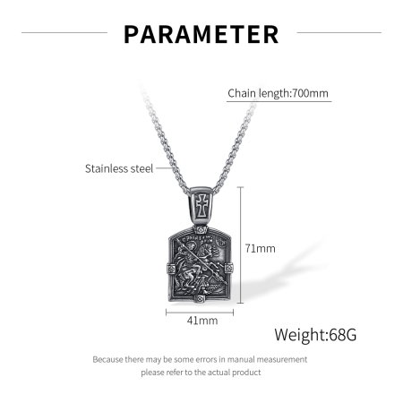 Colier inox Sfântul Gheorghe din Oțel Inoxidabil – Simbol al Curajului și Protecției Divine [8]