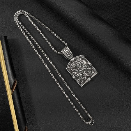 Colier inox Sfântul Gheorghe din Oțel Inoxidabil – Simbol al Curajului și Protecției Divine [2]
