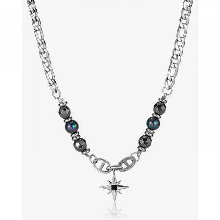 Colier inox stea cu hematite [14]