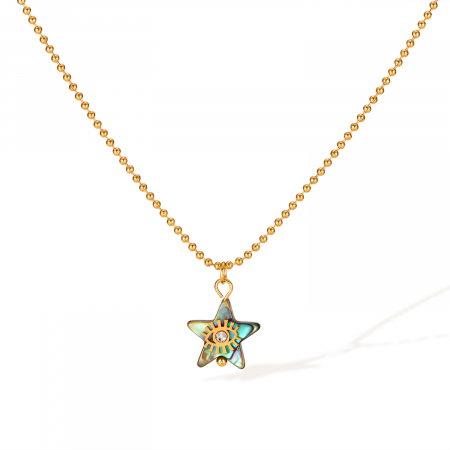 Colier inox stea de mare cu scoica