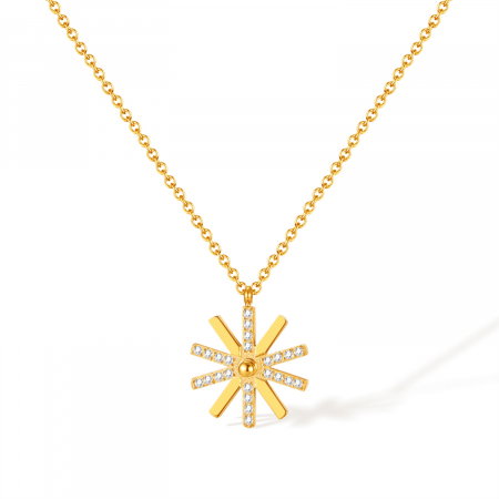 Colier inox steluta cu zirconii