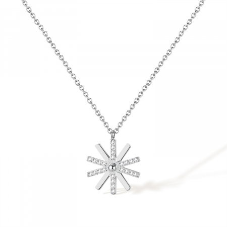 Colier inox steluta cu zirconii