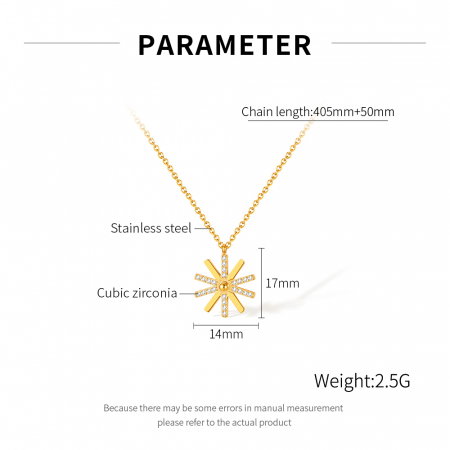 Colier inox steluta cu zirconii [6]