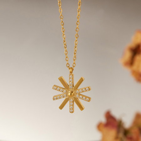 Colier inox steluta cu zirconii [4]