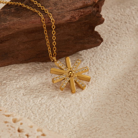 Colier inox steluta cu zirconii [3]