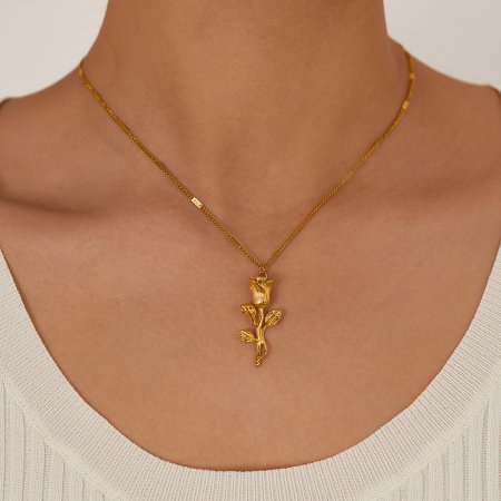 Colier inox trandafir [10]