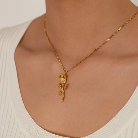 Colier inox trandafir [14]