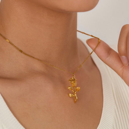 Colier inox trandafir [5]