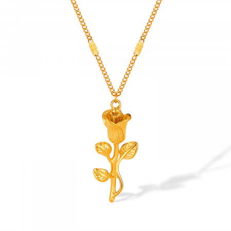 Colier inox trandafir