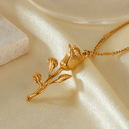 Colier inox trandafir [13]