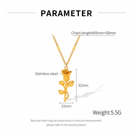 Colier inox trandafir [12]